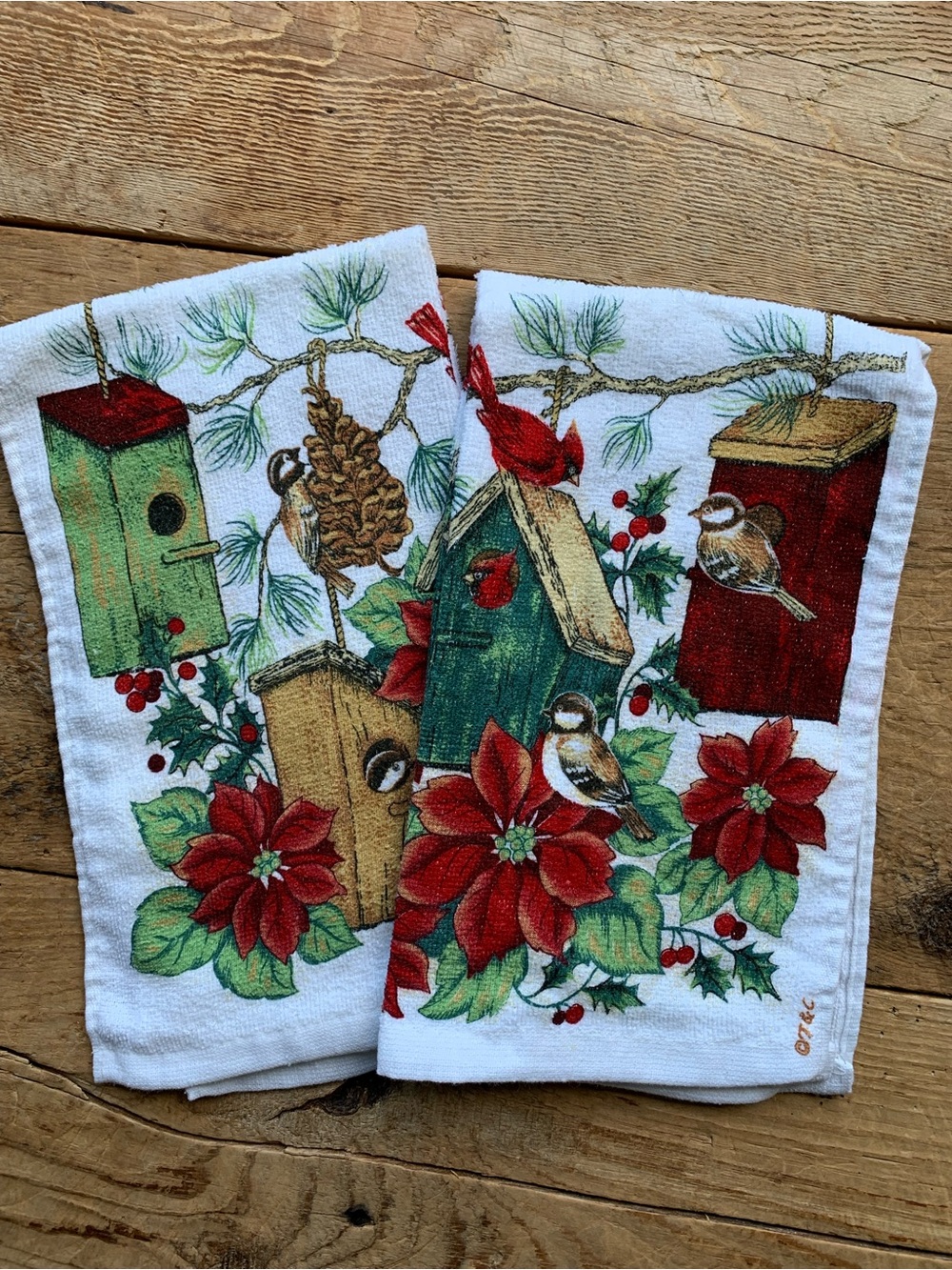 Vintage Town & Country Living Christmas Kitchen Towels